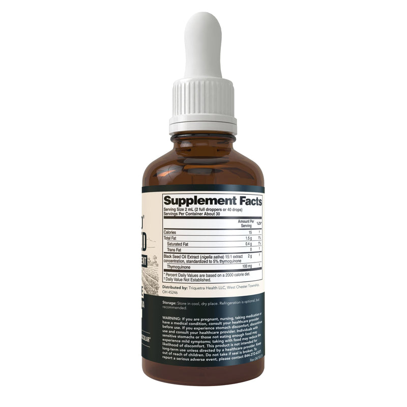 Black Seed Oil Liquid 5% Thymoquinone – TQ-Advanced® | 15:1 Concentrate, Vegan, 100 mg per Serving