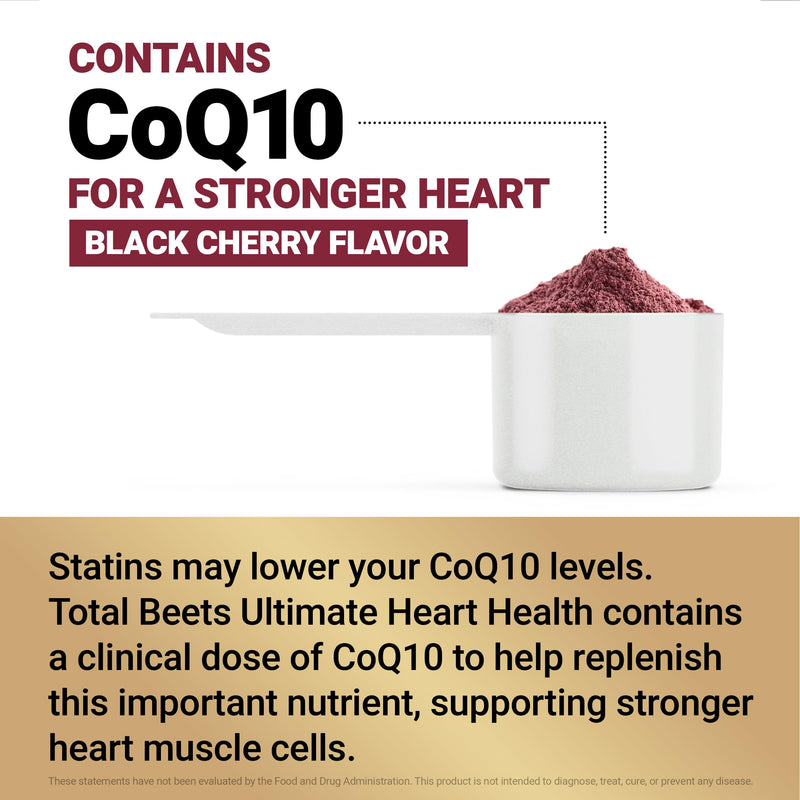 Total Beets Ultimate Heart Health - Blood Pressure Support with CoQ10, Beet Root Powder and Grape Seed Extract | 30 Servings