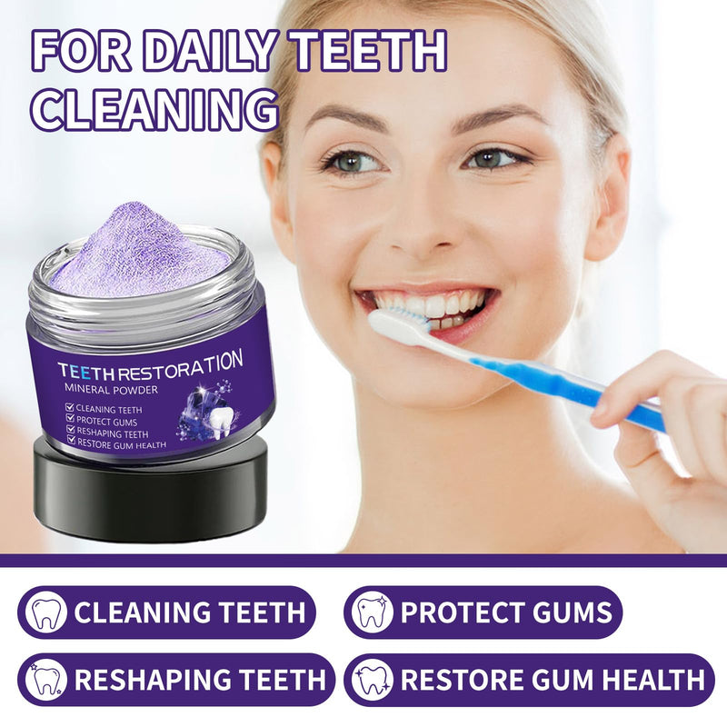 Tpyag Teeth Restoration Mineral Powder – Strengthen Teeth & Gums, Fresh Breath, Coffee/Tea/Tobacco Stains, 50g