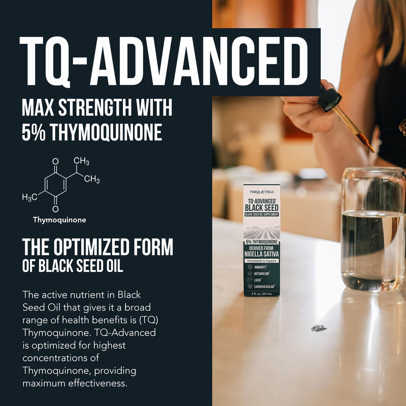 Black Seed Oil Liquid 5% Thymoquinone – TQ-Advanced® | 15:1 Concentrate, Vegan, 100 mg per Serving