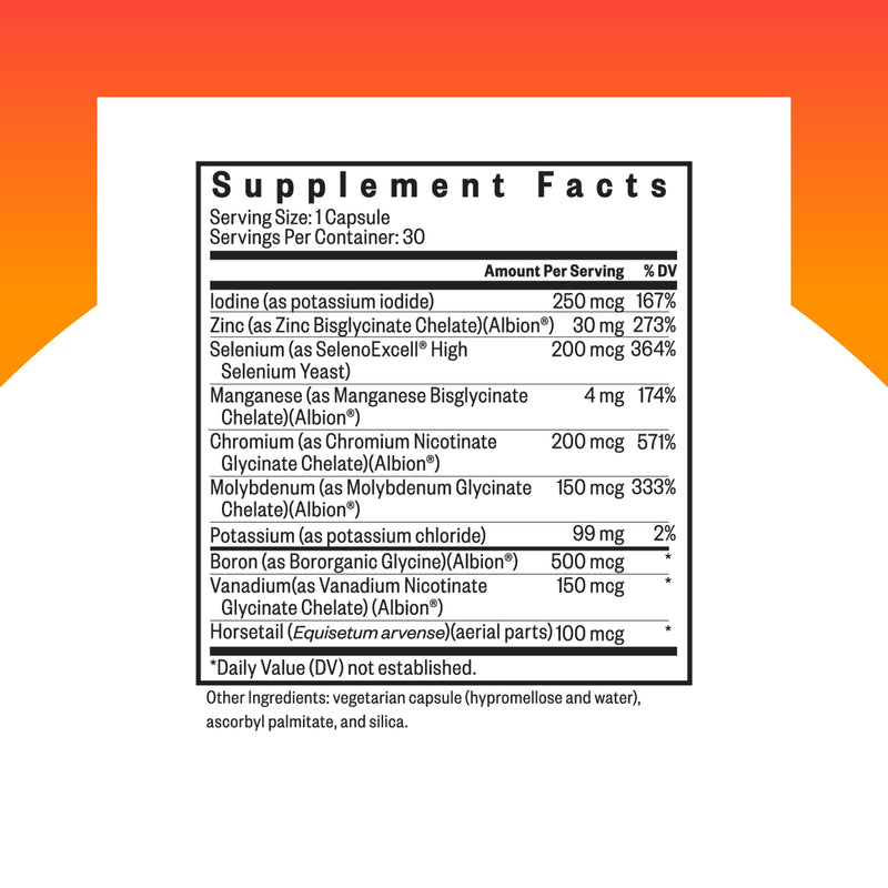 Seeking Health Trace Minerals Complex II: Immune & Brain Health, Zinc & Selenium, Iron- & Copper-Free (30 Capsules)