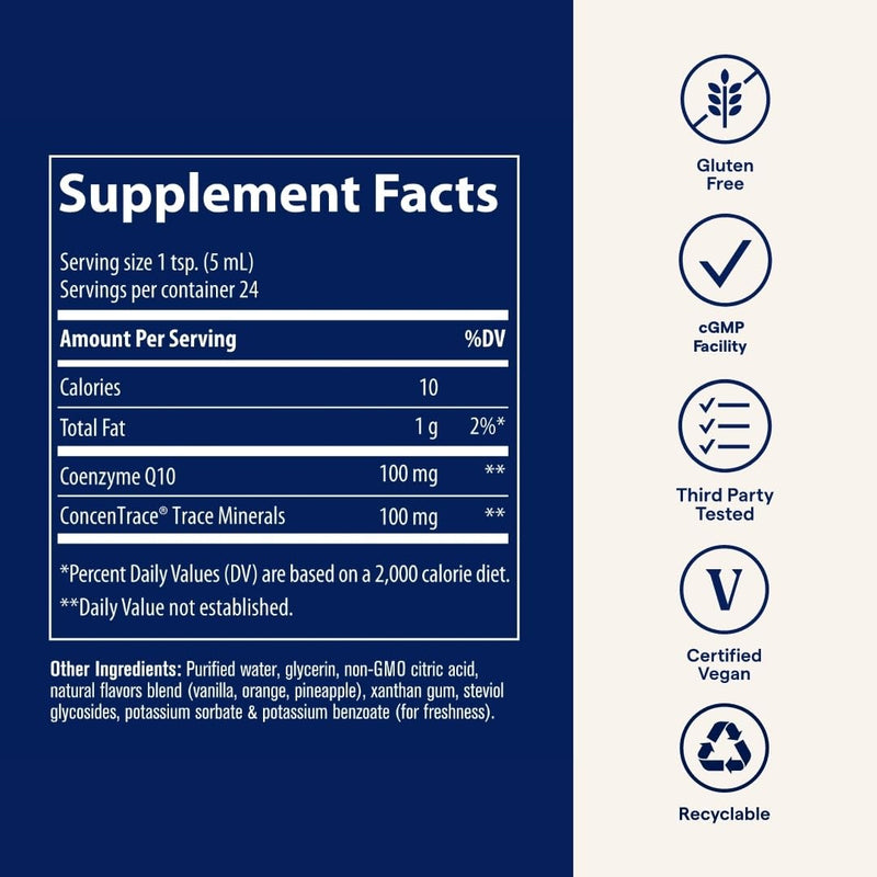 Trace Minerals CoQ10 – Cellular Health & Vitality, Cardio & Immune Support (Vegan & Gluten-Free)