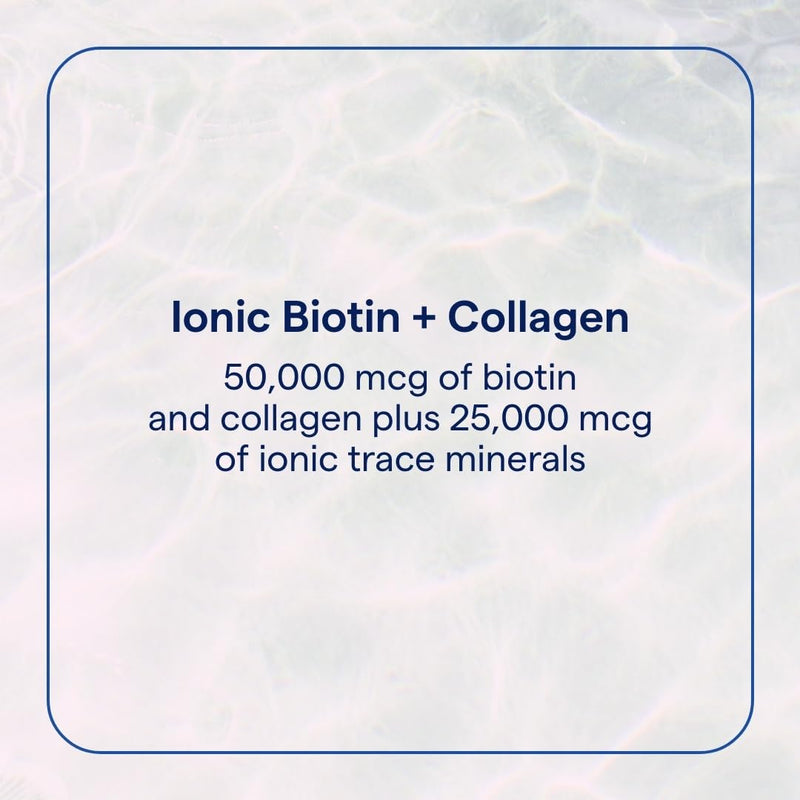 Trace Minerals Ionic Biotin + Collagen - Liquid Hair & Nails Support (Strawberry Mango, 2 oz)