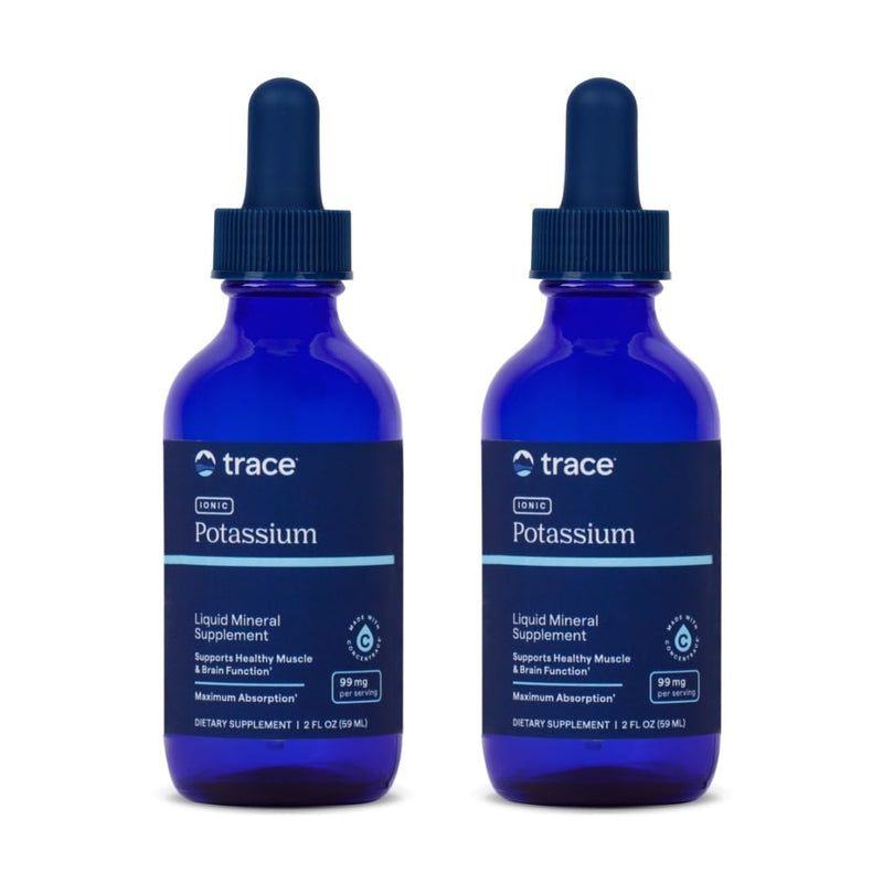 Trace Minerals Ionic Potassium with Magnesium | Liquid Potassium Supplement for Easy Mineral Absorption – Supports Brain & Muscle Health | 2 fl oz (2 Pack, 66 Servings)