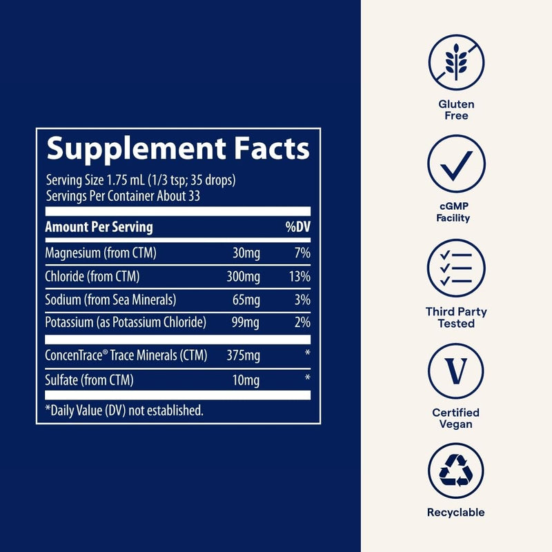 Trace Minerals Ionic Potassium with Magnesium | Liquid Potassium Supplement for Easy Mineral Absorption – Supports Brain & Muscle Health | 2 fl oz (2 Pack, 66 Servings)