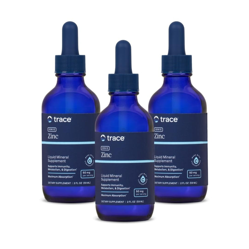 Trace Minerals Ionic Zinc Drops – Highly Absorbable Zinc for Immune, Digestive & Skin Support | 3 Pack (2 oz each)