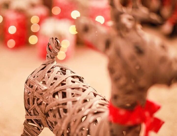 Christmas Woven Reindeer Decoration 75cm