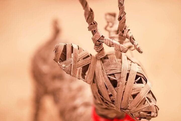 Christmas Woven Reindeer Decoration 75cm