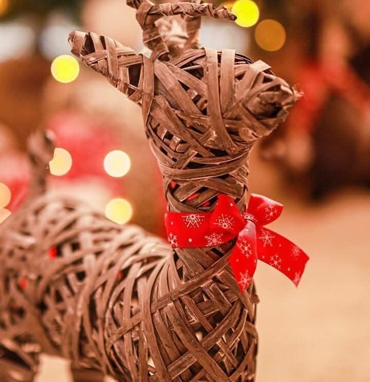 Christmas Woven Reindeer Decoration 75cm