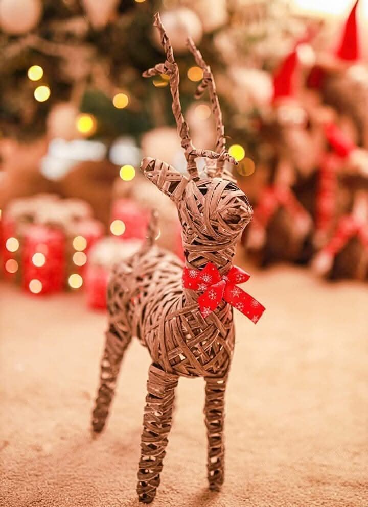 Christmas Woven Reindeer Decoration 75cm