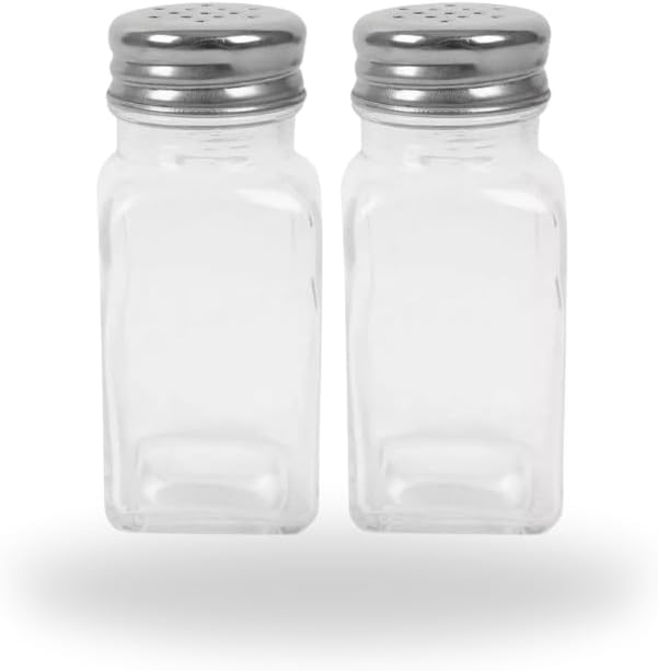 Clear Glass Salt and Pepper Shaker Set for Dining Tables