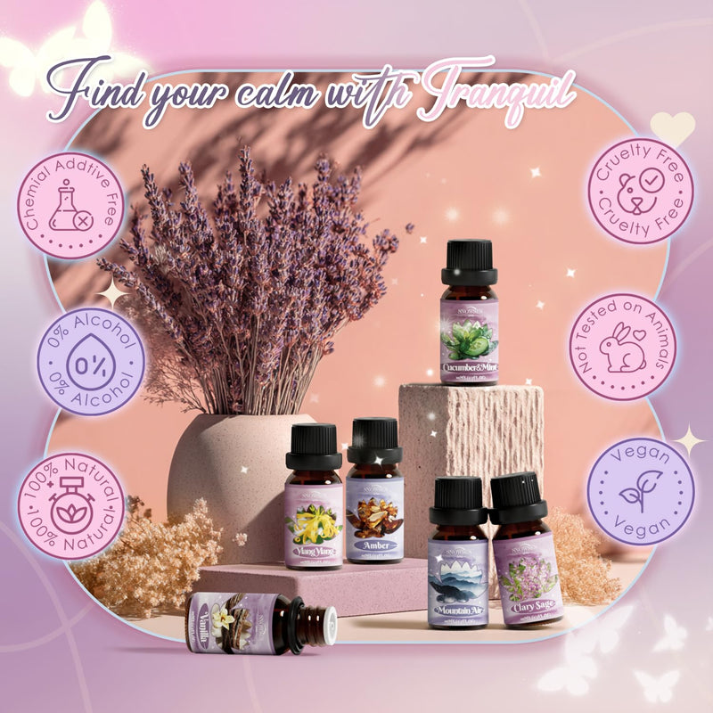 Tranquil Diffuser Oils – SNOWSEN Essential Oil Set for Diffusers, Soap & Candle Making