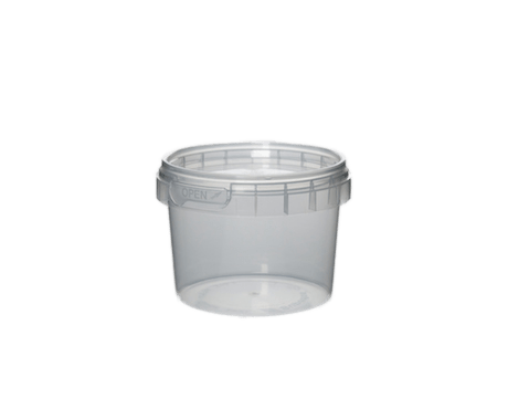 Transparent Plastic Tubs with Tamper Proof Lids