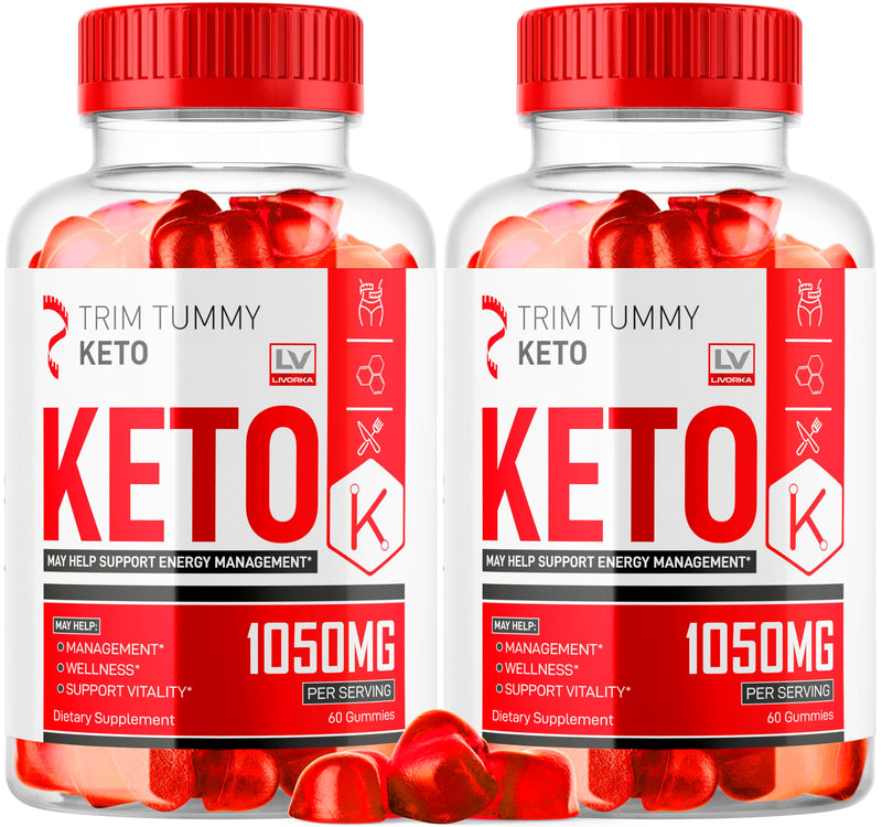 2 Pack Trim Tummy Keto ACV Gummies 1050MG | Keto Apple Cider Vinegar