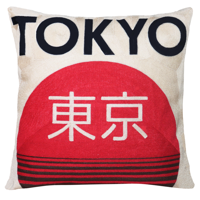 Tokyo - Needlepoint Travel Inspired Pillow