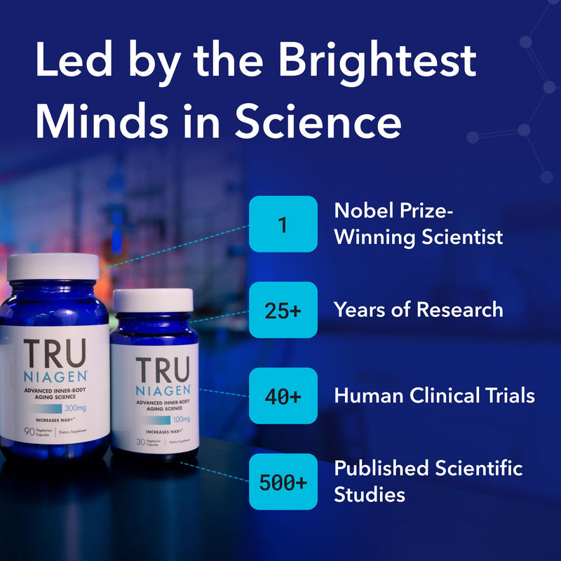 TRU Niagen NAD+ Supplement for Cellular Energy, Brain & Muscle Support | 60 Servings, 300 mg