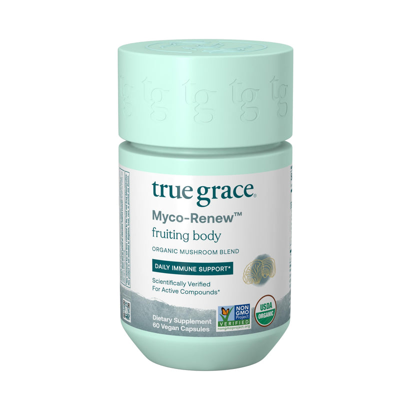 True Grace Mushroom Myco-Renew Blend - Organic Immune Support, 60 Count Capsules