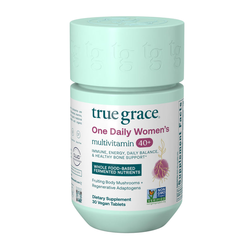 True Grace One Daily Women's Multivitamin 40+ - Fermented Minerals, Organic Adaptogens & Mushrooms