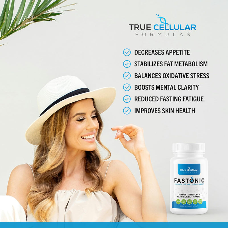 True Cellular Formulas Fastonic Molecular Hydrogen - 60 Servings (60 Tablets) | Non-GMO, Gluten & Soy Free