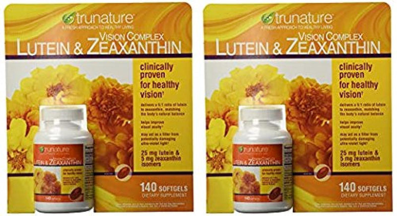 Trunature Vision Complex Lutein & Zeaxanthin Supplement, 140 Count (2 Packs) – Soy Free, Smaller Softgels