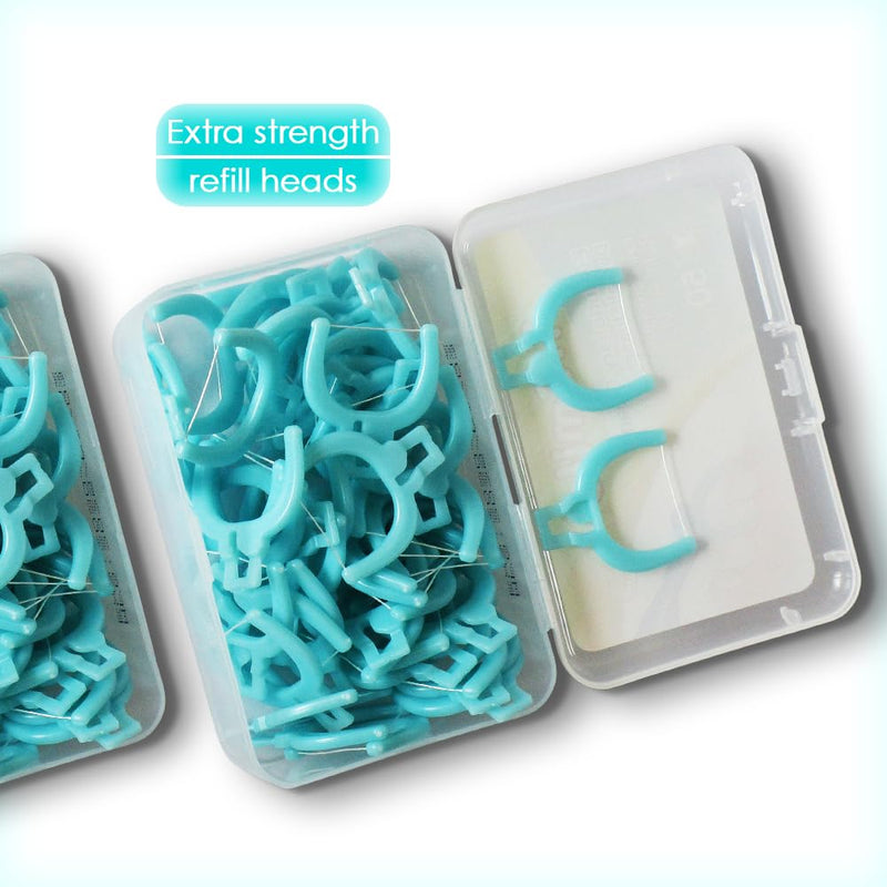 T.Smile NoFuss Dental Flosser Kit – 5-Inch Handle & 100 Refills (Fluoride Free)