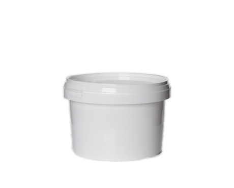 Tub, White Plastic with Lid (500 ml)