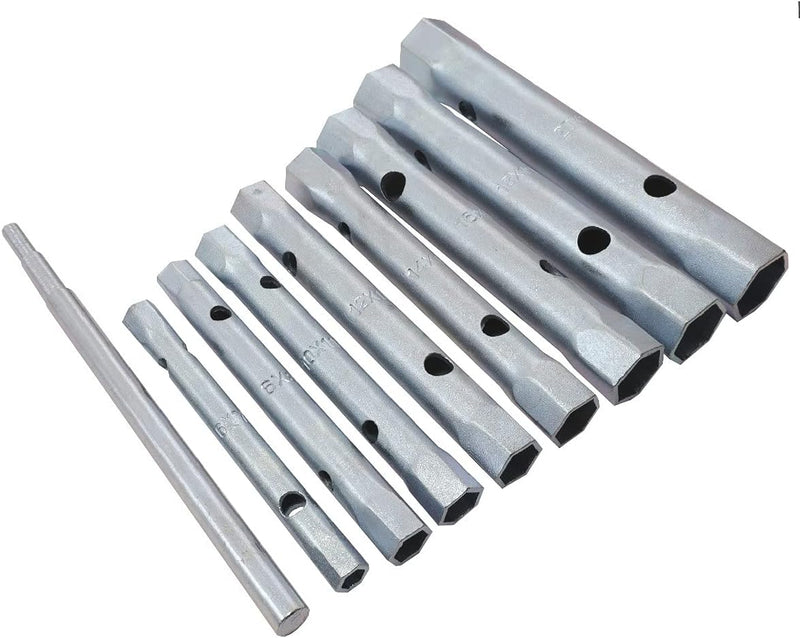8pc Tubular Box Spanner Set 6mm–22mm with Tommy Bar