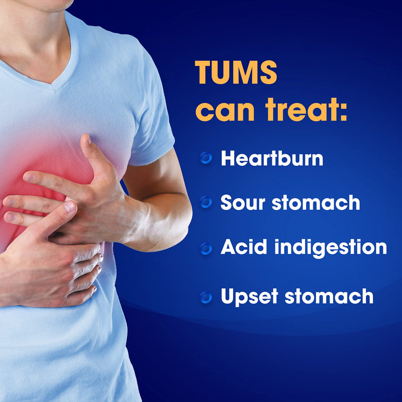 TUMS Ultra Strength Antacid Tablets – Fast Chewable Heartburn Relief, Assorted Berry, 12 Rolls