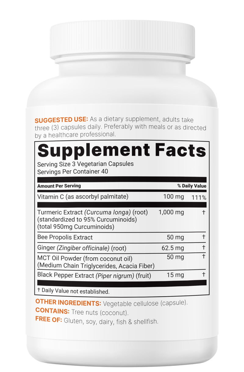 Micro Ingredients Turmeric Curcumin 1000mg | 240 Veggie Capsules | 95% Curcuminoids