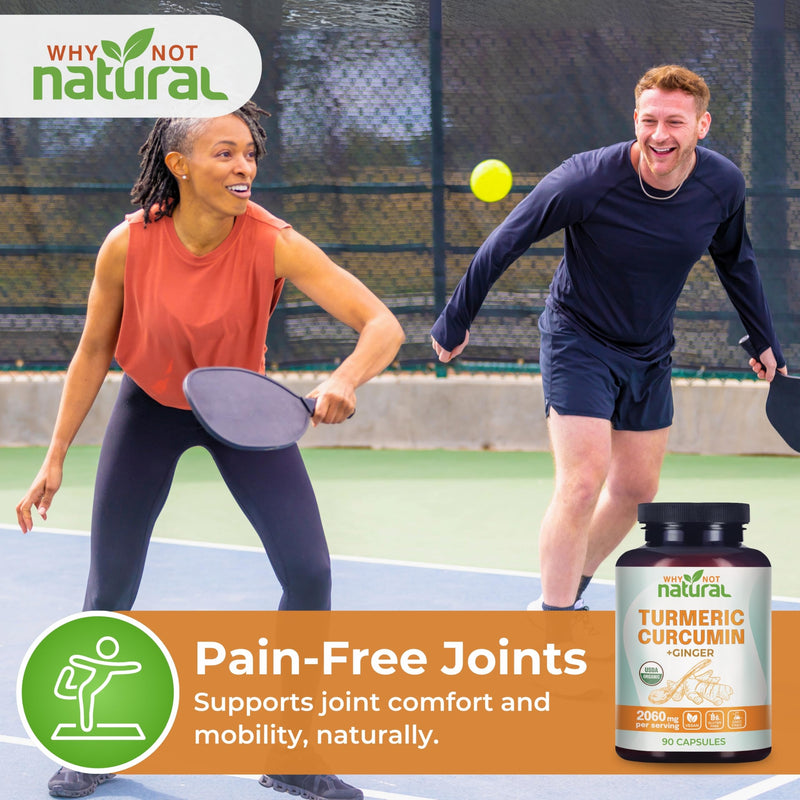Organic Turmeric Curcumin Capsules with Ginger and Black Pepper - Tumeric