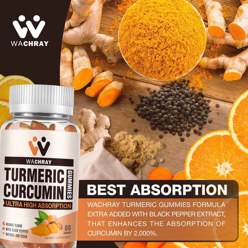 Turmeric Curcumin Gummies with Ginger & Black Pepper – 3 Pack (Vegan, Organic, Gelatin-Free)