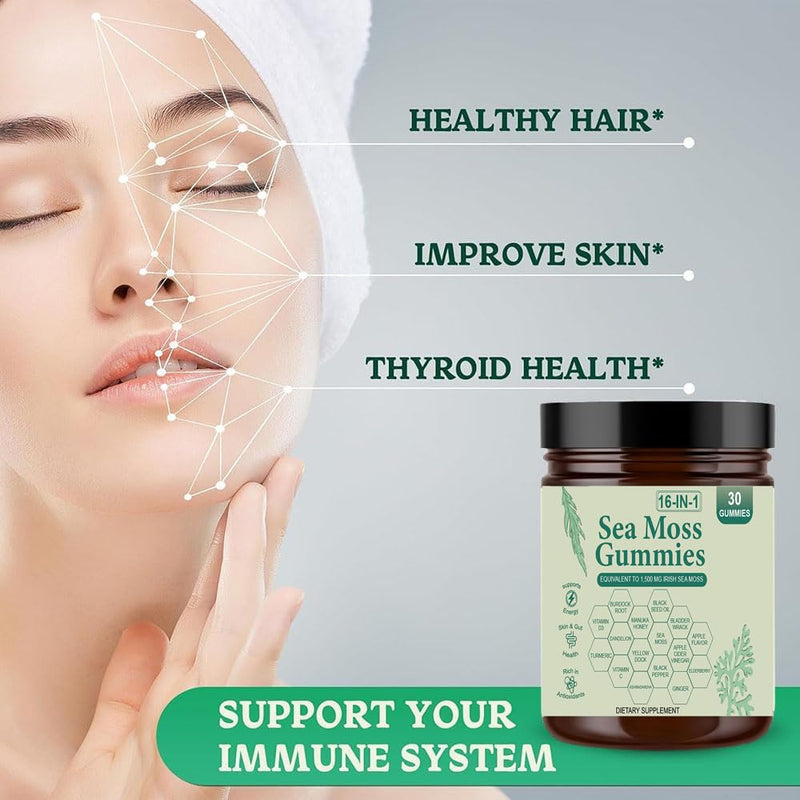 tuyapio Sea Moss Gummies 16 in 1 – Irish Sea Moss Gummies for Women & Men