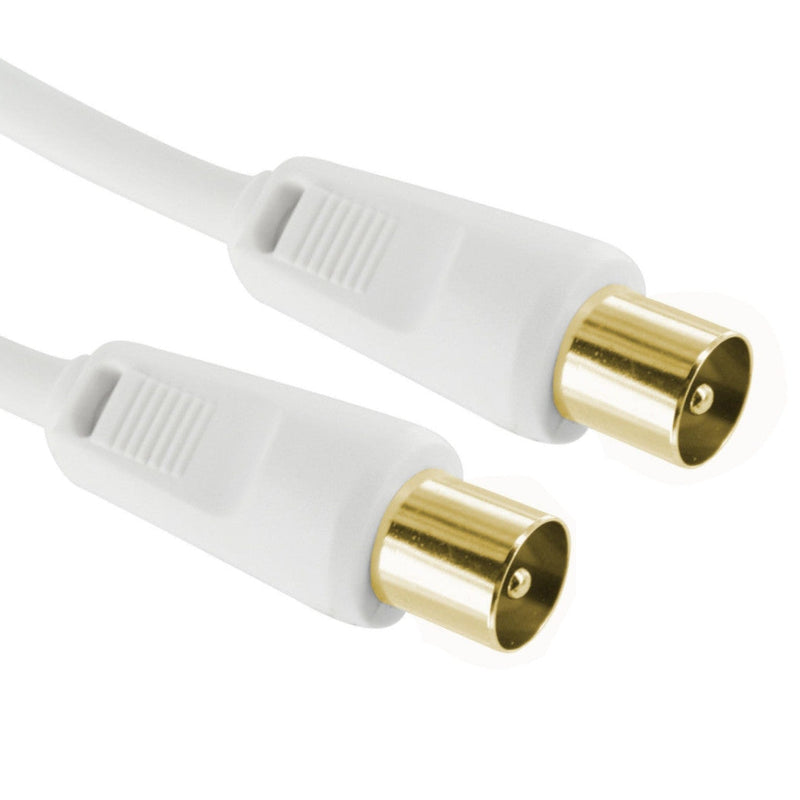 The Electronics Hub TV Aerial Coax Cable Male to Male with Female Coupler Gold Plated