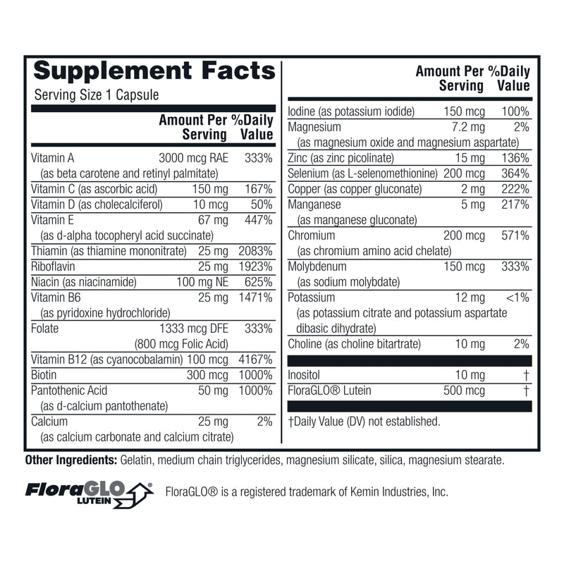 Twinlab Daily One Caps Without Iron – Multivitamin with Zinc, B Vitamins & Magnesium | 60 Capsules (2-Pack)