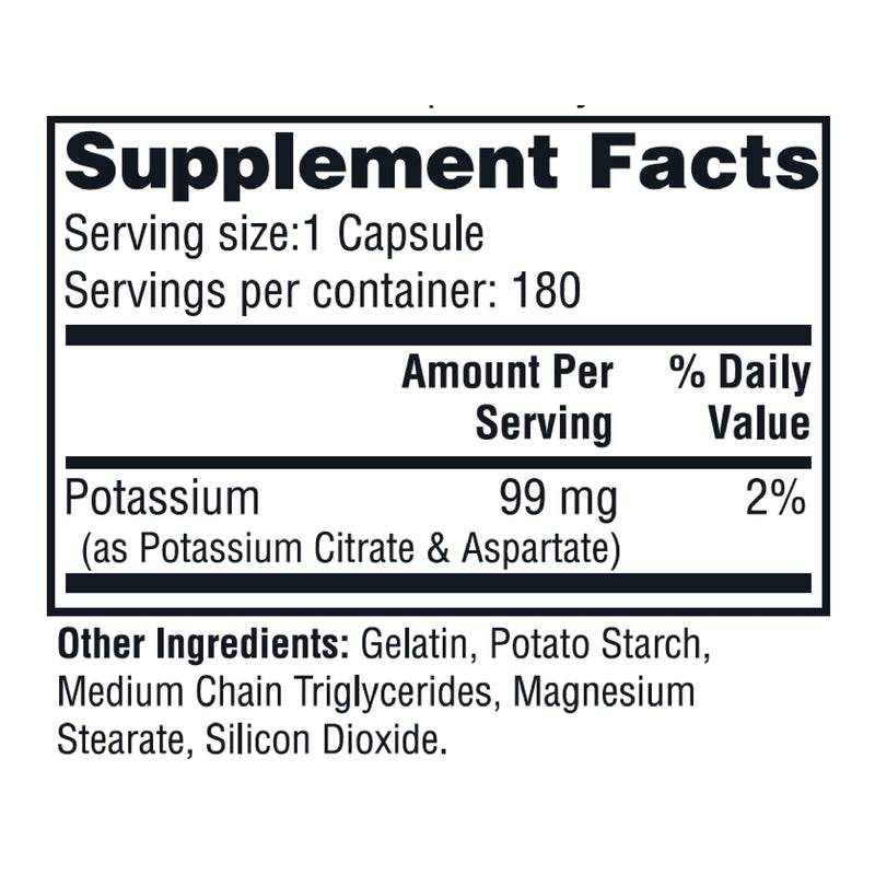 Twinlab Potassium Caps - Electrolyte Support for Heart & Muscle Health