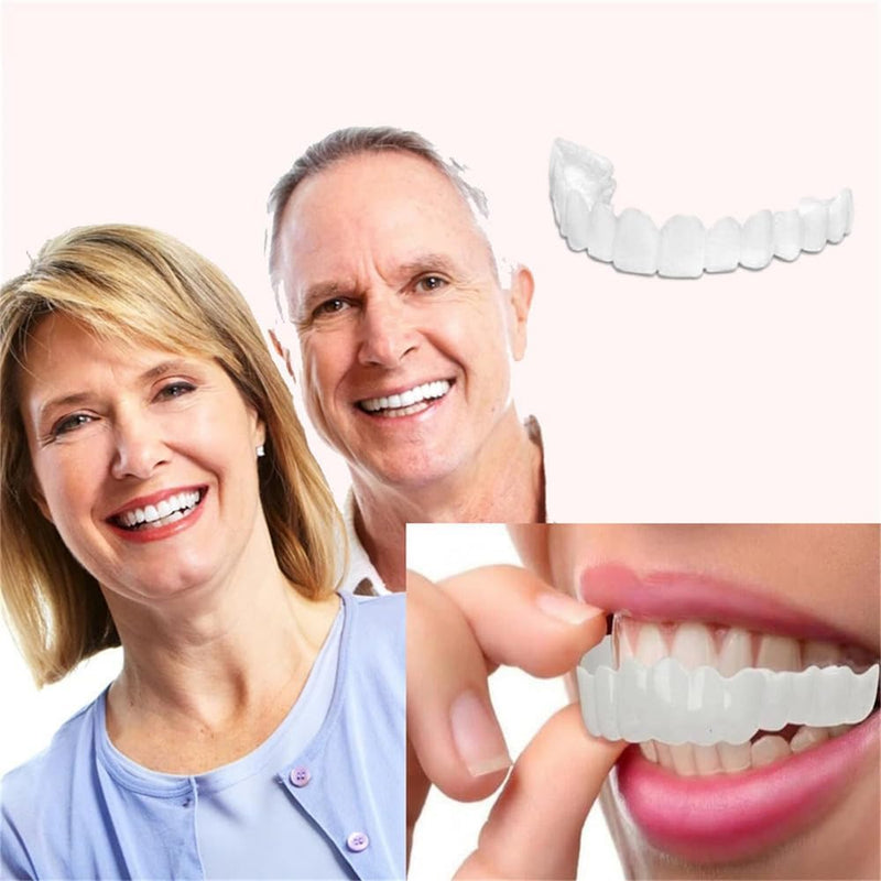 2 Pairs Temporary Smile Enhancer – Comfortable, Adjustable for Men & Women | White