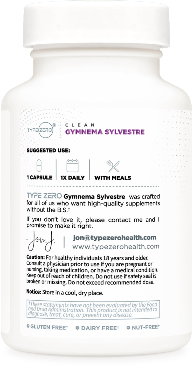 Type Zero Clean Gymnema Sylvestre Capsules – 120 Servings, 3,500 MG/Serving | Non-GMO, Gluten Free