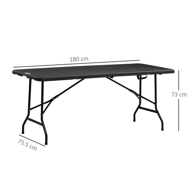 Outsunny Outdoor Dining Table for 6, Folding Garden Dining Table