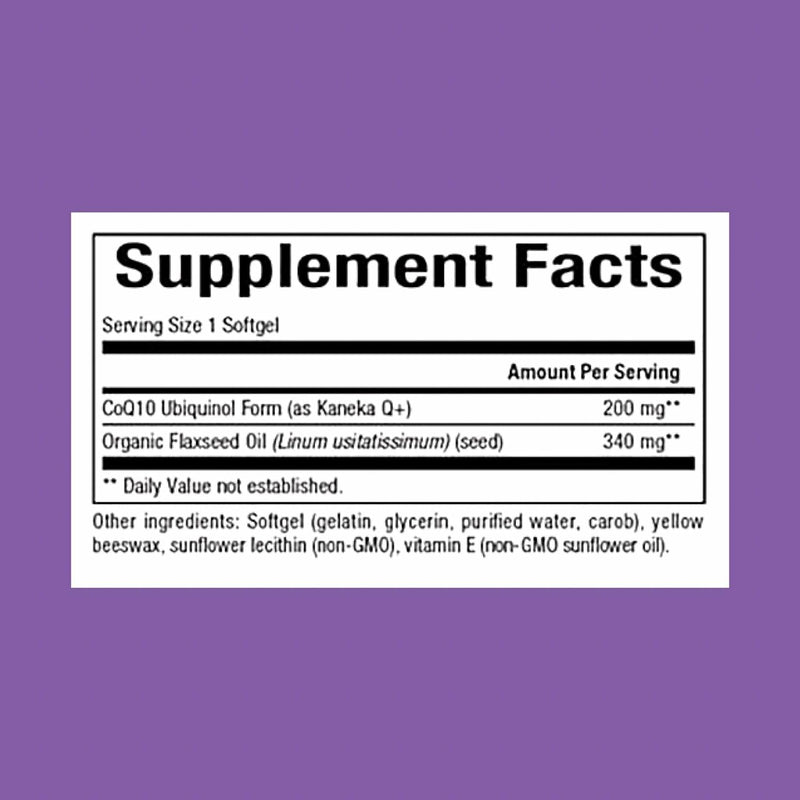 Natural Factors Ubiquinol 200 mg – Heart Health, Antioxidant Support & Energy (Flaxseed Oil) – 30 Softgels