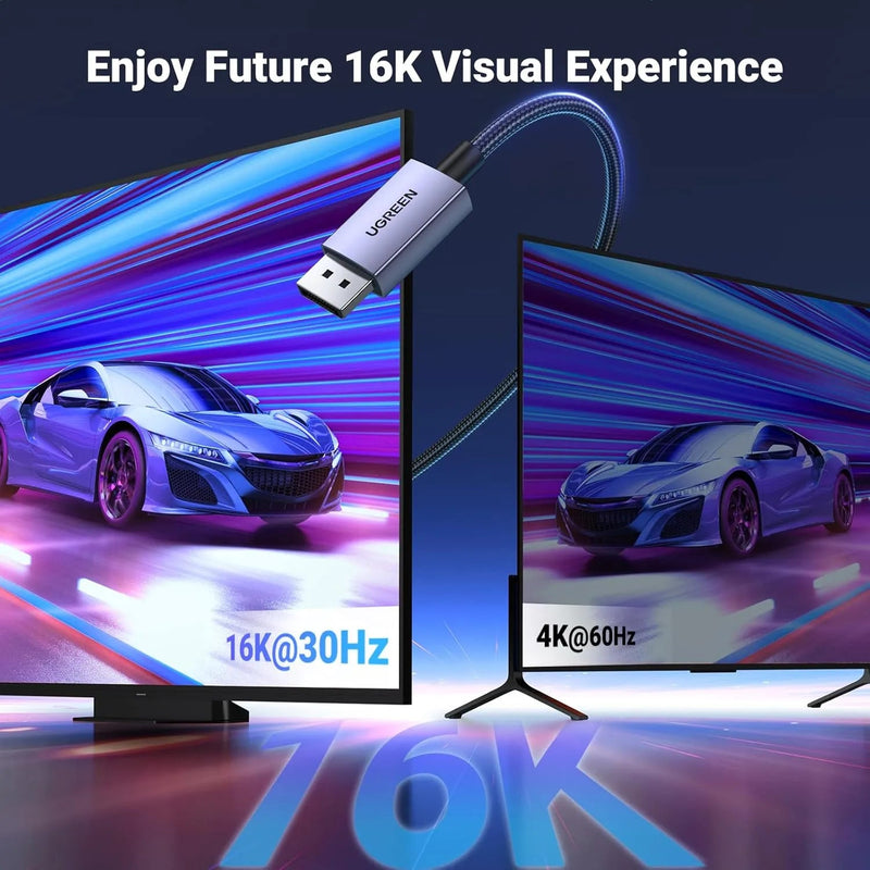 UGREEN 16K DisplayPort 2.1 Cable VESA Certified 16K@30Hz 8K@120Hz