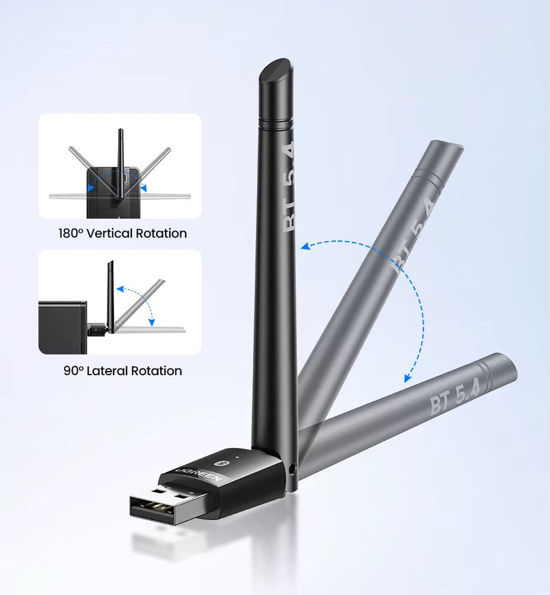 UGREEN Long Range USB Bluetooth 5.4 Wireless Dongle Adapter Receiver for PC