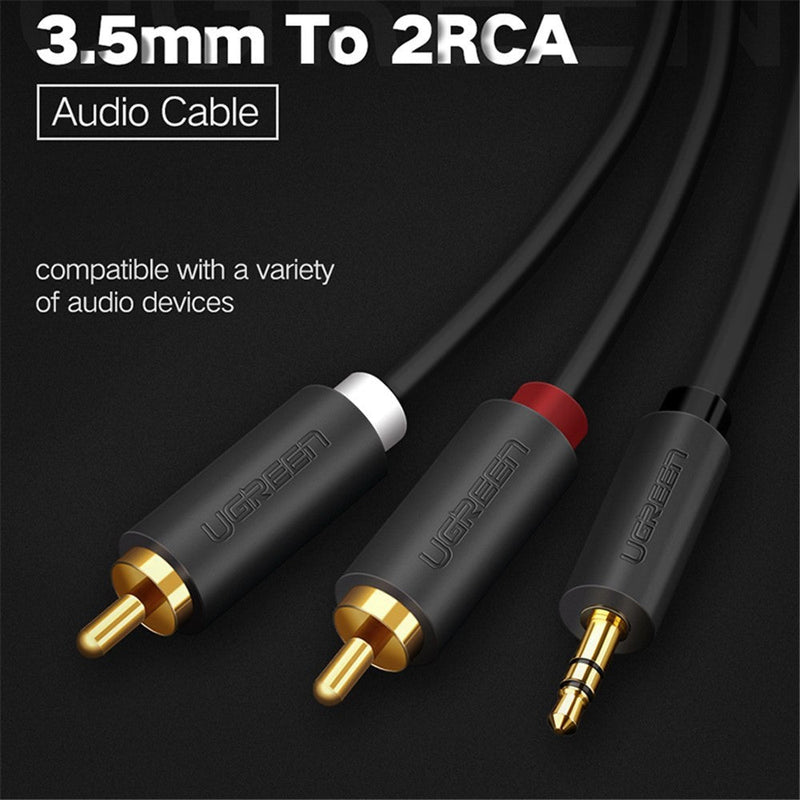 UGREEN RCA to 3.5mm Cable Aux to 2RCA Phono Y Splitter Audio PVC Cord