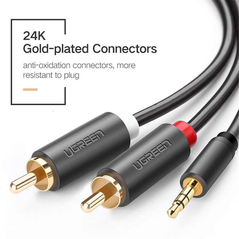 UGREEN RCA to 3.5mm Cable Aux to 2RCA Phono Y Splitter Audio PVC Cord