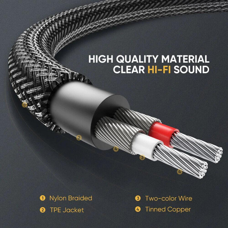 UGREEN RCA to 3.5mm Cable Braided Aux to 2RCA Phono Audio Y Splitter