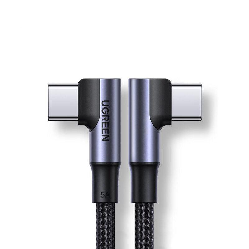 UGREEN Right Angle USB-C to USB-C Fast Charger Cable 100W PD 5A Charging