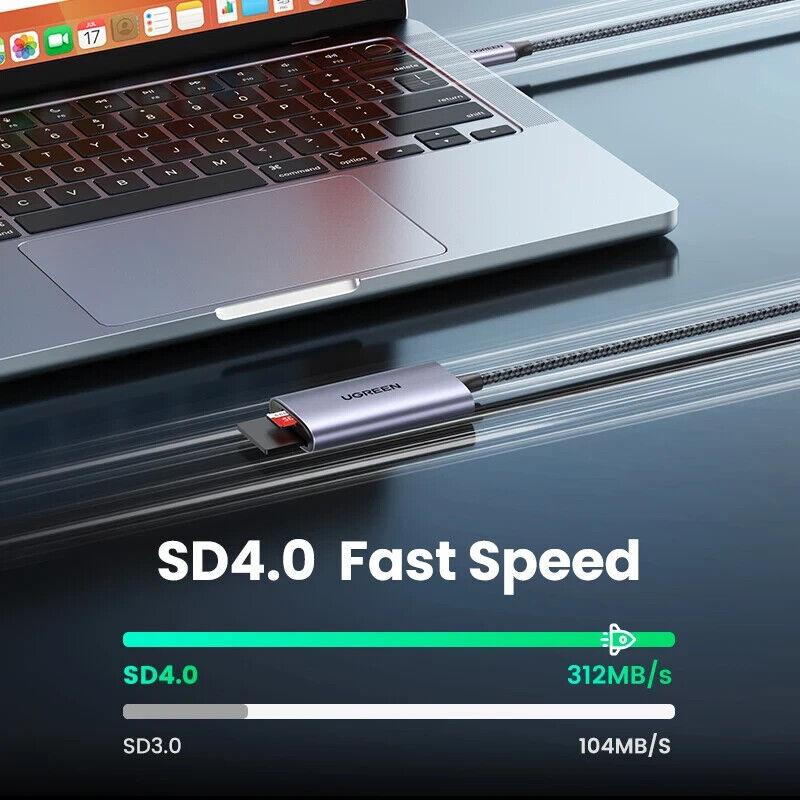 UGREEN SD Card Reader SD4.0 TF USB C Memory Card Adapter 312MB/s