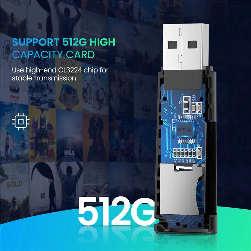 UGREEN SD Card Reader USB 3.0 5Gbps SD TF Memory Card Adapter with Keychain