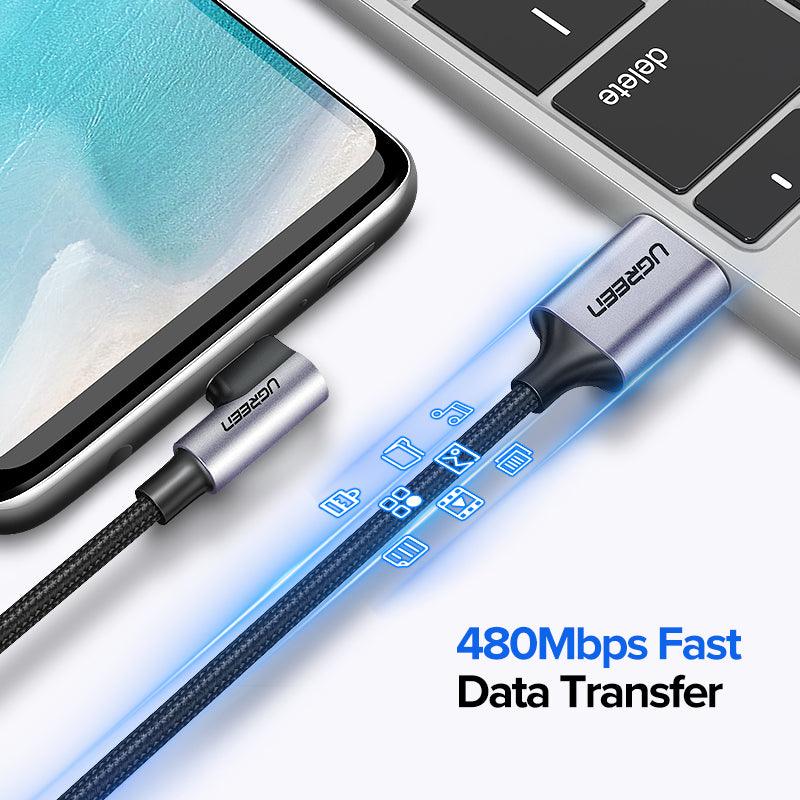 UGREEN Right Angle USB-C Fast Charging Cable 18W