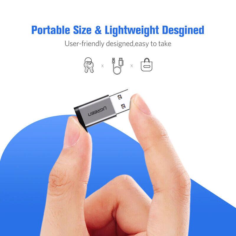 UGREEN USB to USB-C Adapter USB A 3.0 Male to USB-C Female 5Gbps Connector