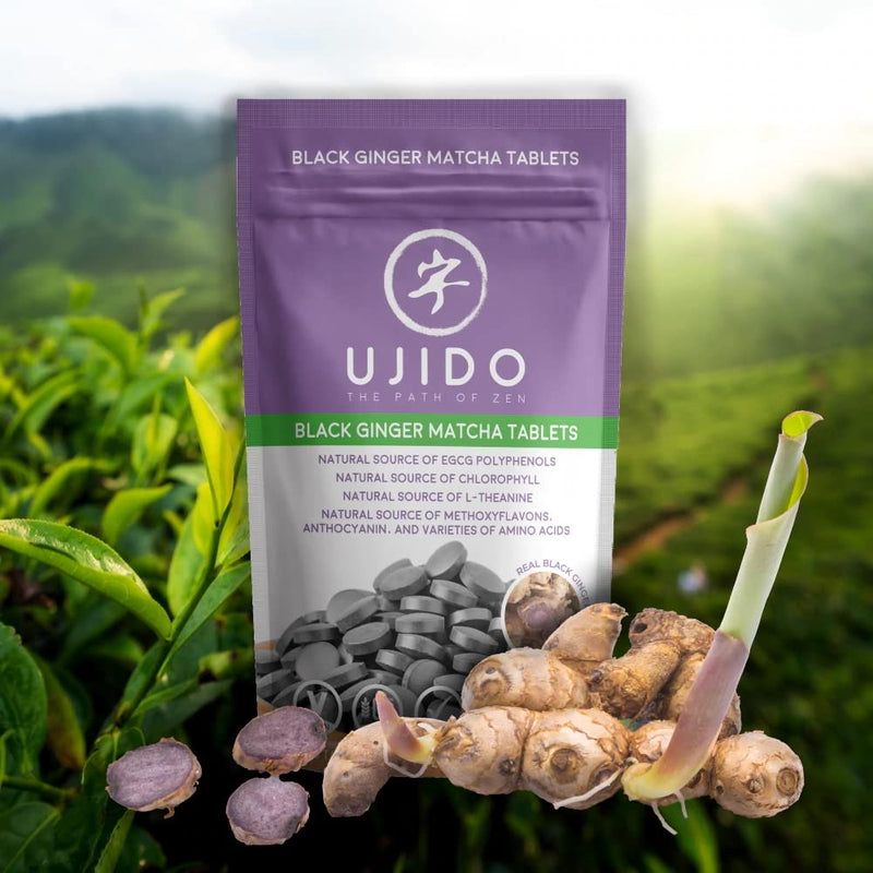 Ujido Black Ginger Matcha Tablets – 180 Count | Japanese Matcha